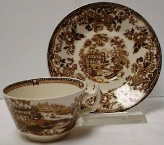 ROYAL STAFFORDSHIRE china TONQUIN BROWN pattern Cup & Saucer Set