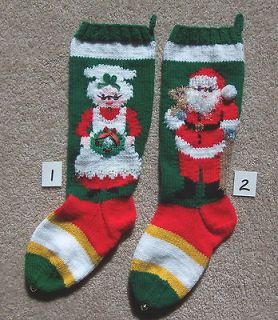Hand Knit Personalized Christmas Stockings Socks   #1 MRS SANTA