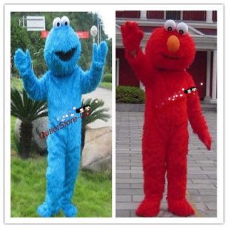 BOTH COOKIE AND ELMO SESAME STREET MONSTER COSTUME MASCOT FANCY