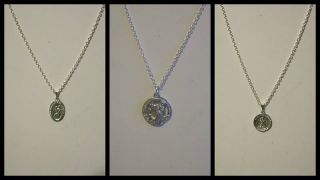 Pewter St. Christopher Medal on Silver Plated Necklace