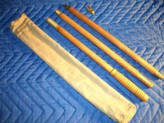 Peice Wood Shaft and Brass Shotgun Bore Cleaning Rod w/ Storage Sleeve