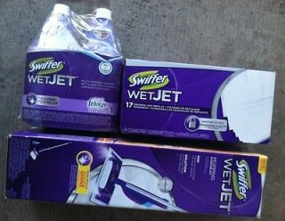 WET JET MOP STARTER KIT WITH 17 PADS & 2 CLEANING SOLUTION REFILLS