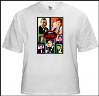 SHIRT.(Unisex) 007 JAMES BOND. All Actors who played