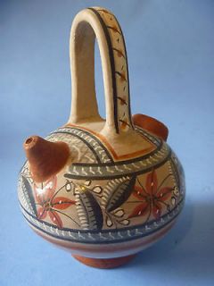 ART HANDPAINTED POLISHED CLAY POTTERY MEXICAN SIGNED JIMON VASE