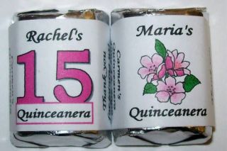 120 QUINCEANERA PARTY CANDY WRAPPERS FAVORS