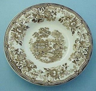 TONQUIN BROWN ROYAL STAFFORDSHIRE CLARICE CLIFF RIMMED SOUP BOWL 8