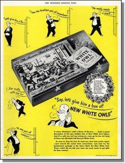 1939 White Owl cigars in Christmas giving box print ad
