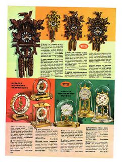 1959 ADVERTISEMENT WELBY CUCKOO CLOCKS, ANNIVERSARY CLOCK, TRANSISTOR