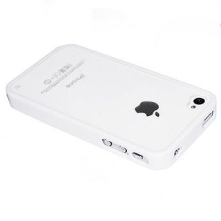 New Crystal Clear Back White Rim Snap on Case Cover for iPhone 4 4S