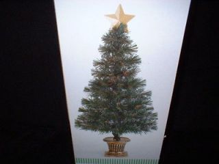 GREEN FIBER OPTIC CHRISTMAS TREE w MULTI COLOR LIGHTS STAR TREE TOPPER