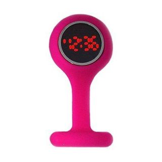 Boxx Led Digital Hot Pink Rubber Infection Control Nurses Fob Watch