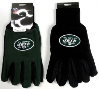 NWT NFL New York Jets No Slip Gripper Utility Work Gloves With 3D Team