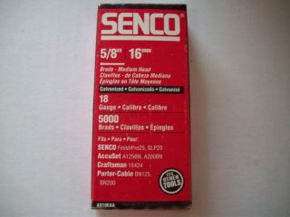 SENCO AX10EAA 5/8 Brads Medium Head 18 Gauge 5000 Per Box