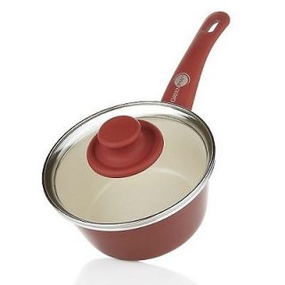 Todd English GreenPan Go Green 2013 1qt saucepan with lid Red New