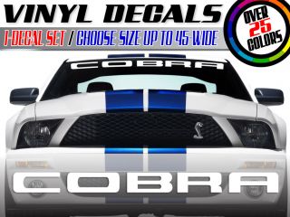 Ford Mustang Cobra WINDSHIELD BANNER Vinyl Decal Sticker Shelby