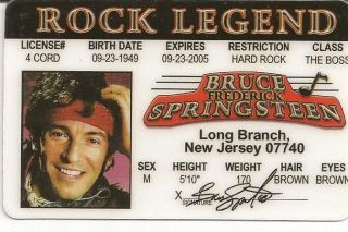 Bruce Springsteen The Boss Rock Star Collectible Card