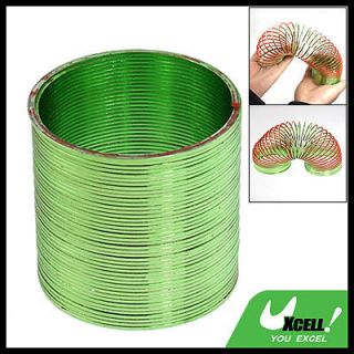 Plated Plastic Rainbow Coil Spring Toy Green for Kids Child