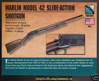 MARLIN MODEL 42 SLIDE ACTION SHOTGUN Gun Firearms CARD