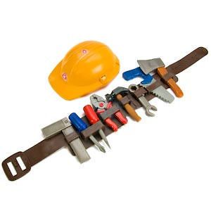 NEW Construction Carpenter Tool Belt Toy Box Pretend Play Set Hard