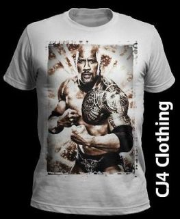 Rock T Shirt Dwayne Johnson WWE Bull S M L XL CM Punk John Cena CJ4
