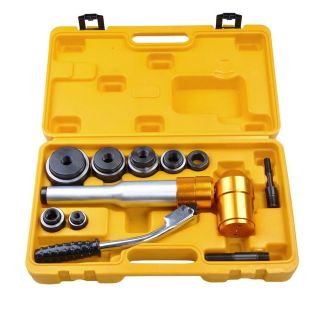 Ton Hydraulic Punch Kit Knockout Hand Pump 6 Dies Hole Driver