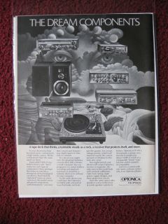 Print Ad OPTONICA Stereo Tape Deck ~ Fantasy Art The Dream Components