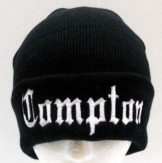 NEW Black Compton Beanie Ski Cap, Hat, Long Cuffed
