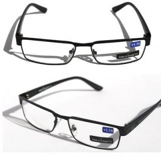 Metal reading glasses slim rectangle Black +1.25 +1.75 +2.75 1264