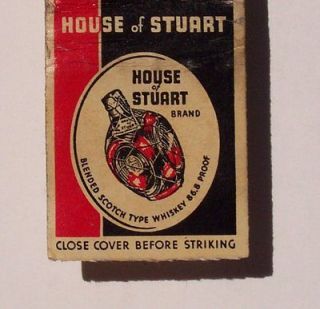 1940s? House of Stuart Whiskey Matchbook Chicago IL MB