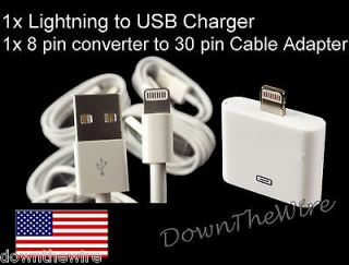Touch 5 USB Charger Cable Data Sync+ 8 Pin to 30 Pin Converter Adapter