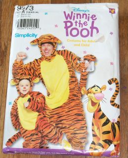 simplicity 9373 tiger too child & adult costume sewing pattern