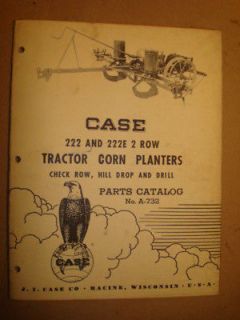 1951 CASE 222 2 ROW CORN PLANTER PARTS CATALOG