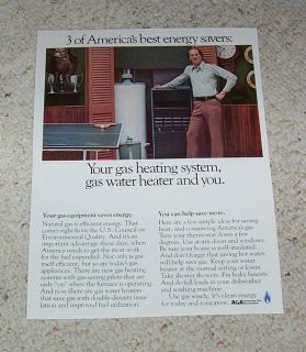 1976 ad page   Gas Heat furance hot water heater MAN Ping Pong VINTAGE