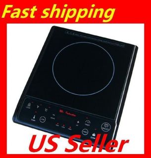 1300W Micro Inductio n Cooktop in Black/Silver Touch sensitiv e
