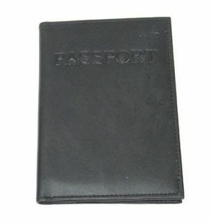 WORLD PASSPORT COVER Travel Leather Card Holder Black