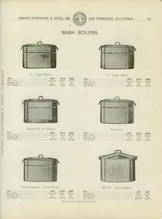 Catalog Page Ad Wash Boilers Copper Wash Tubs Infant Japanned Trays