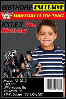 WWF WWE Wrestling Wrestler Birthday Party Invitation I Creat U Print