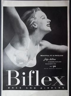 1956 Joy Biflex Bras and Girdles Lady Photo Vintage Print Ad