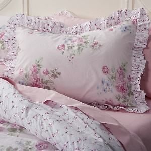 Shabby Chic Misty Rose King Comforter Set Floral Cottage Pink Girls