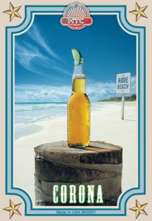 BR0051 Corona Extra Beer White Sand Beach Ad Fridge Magnet