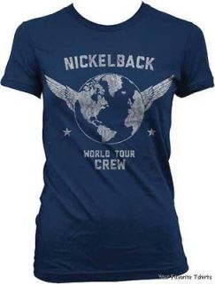 Licensed Nickelback World Tour Crew Women Junior Shirt S XL