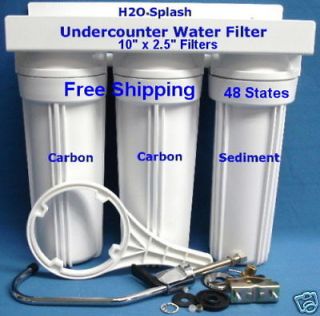 Undercounter Water Filter/White Housing/Sedime nt/Carbon