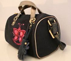 Juicy Couture New & Genuine Girls Navy XBody Bag   Pink Butterfly On