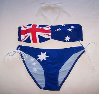 Australian Flag Ladies Blue 2 Piece Bikini Size 16 New