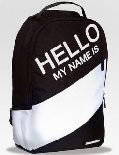 Sprayground Hello My Name Is 22L Backpack   Black/White