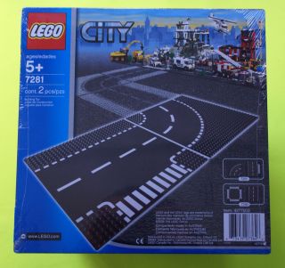 LEGO 7281 Junction and Curved ROAD PLATES LEGO CITY 2 PZS