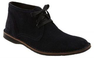 John Varvatos Star USA Hipster Chukka Boots Black Suede Leather Shoes