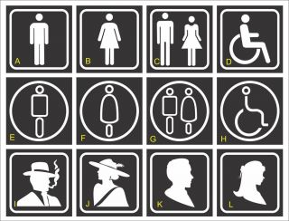 ACRYLIC RESTROOM SIGNS / TOILET SIGNS / WC TOILET SIGN / BATHROOM