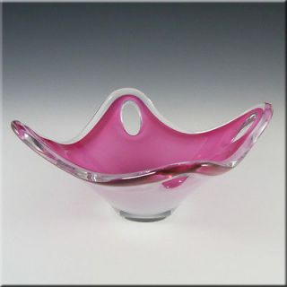 Flygsfors Coquille Glass Bowl by Paul Kedelv   Signed 63