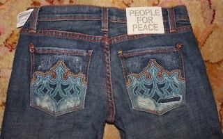 nwt PEOPLE FOR PEACE capri jeans 26 *NEW people 4 peace